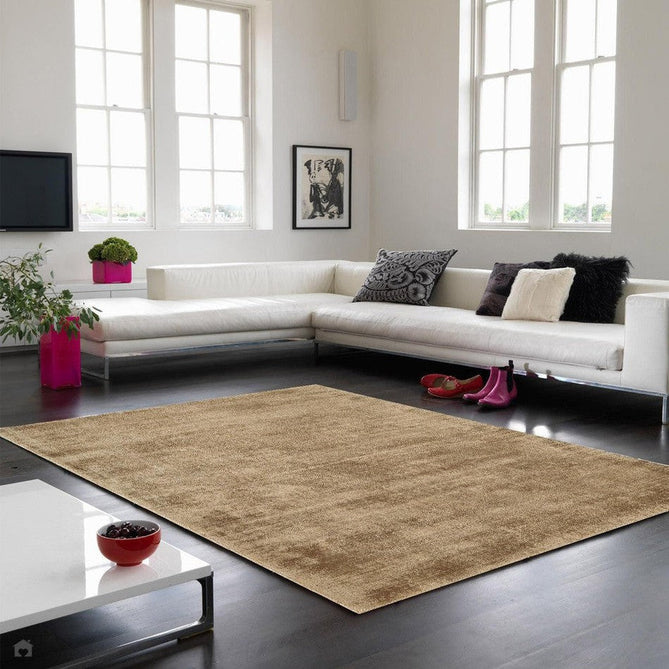 Blade Modern Plain Distressed Tonal Metallic Shimmer Hand-Woven Soft Textured Tip Sheared Loop Pile Silky Viscose Flatweave Soft Warm Golden Beige Rug-Asiatic Carpets-Rug Love - The Most Loved Rug Store