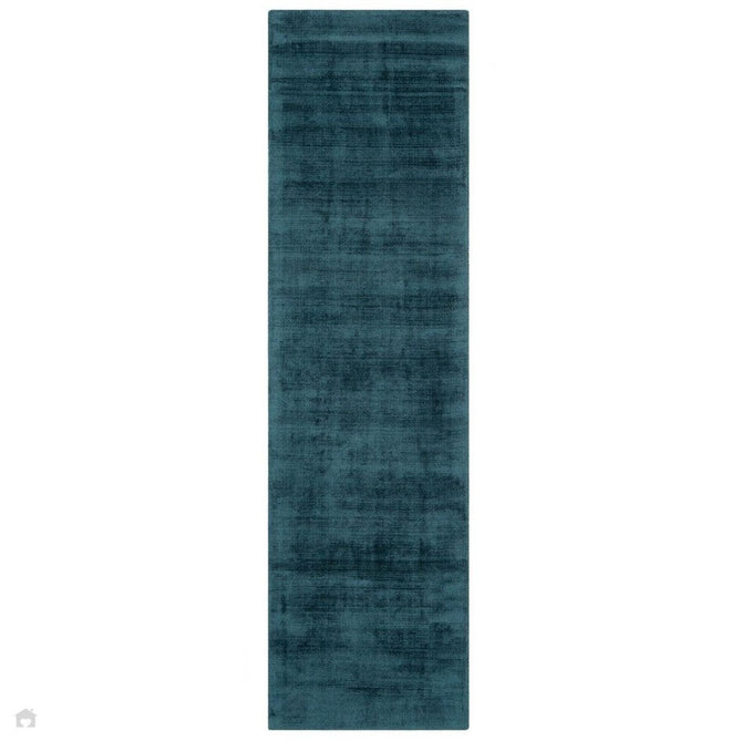 Blade Modern Plain Distressed Tonal Metallic Shimmer Hand-Woven Soft Textured Tip Sheared Loop Pile Silky Viscose Flatweave Teal Runner-Asiatic Carpets-Rug Love - The Most Loved Rug Store