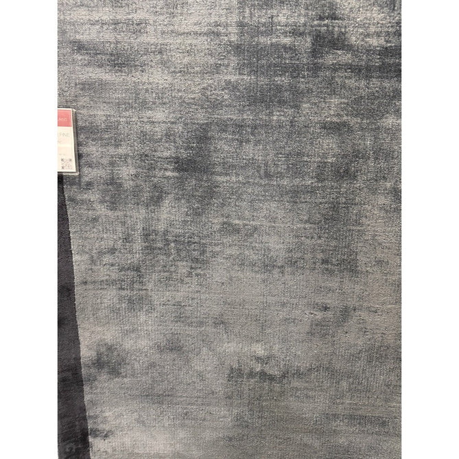 Blade Slim Border Modern Plain Distressed Tonal Metallic Shimmer Hand-Woven Soft Textured Tip Sheared Loop Pile Silky Viscose Flatweave Airforce Blue/Navy Border Rug-Asiatic Carpets-Rug Love - The Most Loved Rug Store