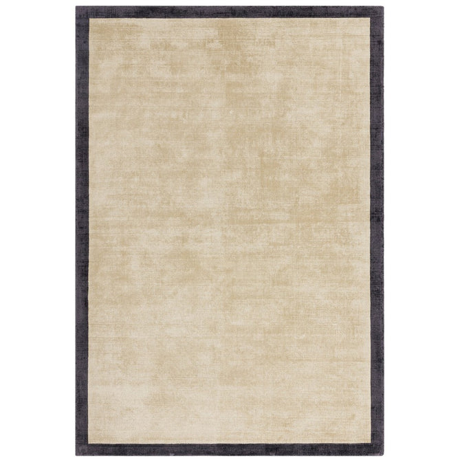Blade Slim Border Modern Plain Distressed Tonal Metallic Shimmer Hand-Woven Soft Textured Tip Sheared Loop Pile Silky Viscose Flatweave Putty/Charcoal Border Rug 200x290 cm