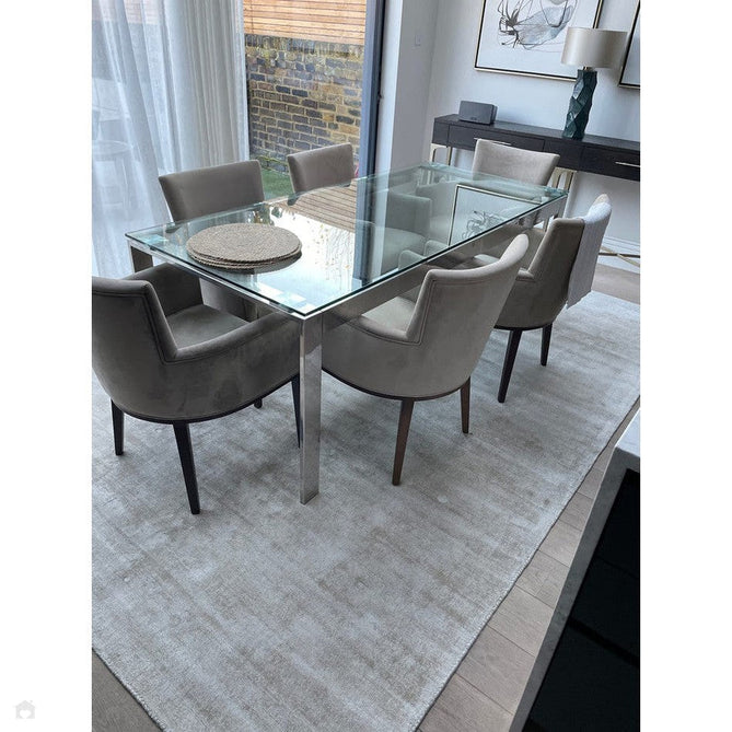 Blade Slim Border Modern Plain Distressed Tonal Metallic Shimmer Hand-Woven Soft Textured Tip Sheared Loop Pile Silky Viscose Flatweave Putty/Charcoal Border Rug-Asiatic Carpets-Rug Love - The Most Loved Rug Store