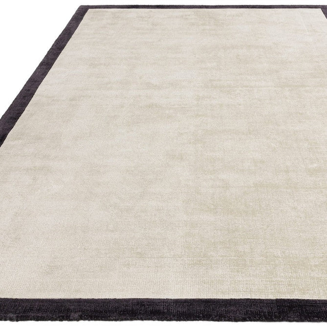 Blade Slim Border Modern Plain Distressed Tonal Metallic Shimmer Hand-Woven Soft Textured Tip Sheared Loop Pile Silky Viscose Flatweave Putty/Charcoal Border Rug-Asiatic Carpets-Rug Love - The Most Loved Rug Store