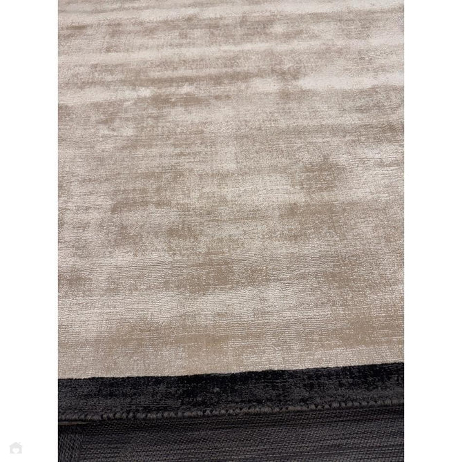 Blade Slim Border Modern Plain Distressed Tonal Metallic Shimmer Hand-Woven Soft Textured Tip Sheared Loop Pile Silky Viscose Flatweave Putty/Charcoal Border Rug-Asiatic Carpets-Rug Love - The Most Loved Rug Store