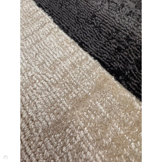 Blade Slim Border Modern Plain Distressed Tonal Metallic Shimmer Hand-Woven Soft Textured Tip Sheared Loop Pile Silky Viscose Flatweave Putty/Charcoal Border Rug-Asiatic Carpets-Rug Love - The Most Loved Rug Store