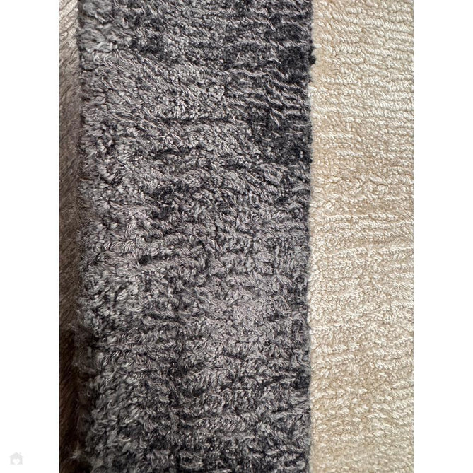 Blade Slim Border Modern Plain Distressed Tonal Metallic Shimmer Hand-Woven Soft Textured Tip Sheared Loop Pile Silky Viscose Flatweave Putty/Charcoal Border Rug-Asiatic Carpets-Rug Love - The Most Loved Rug Store