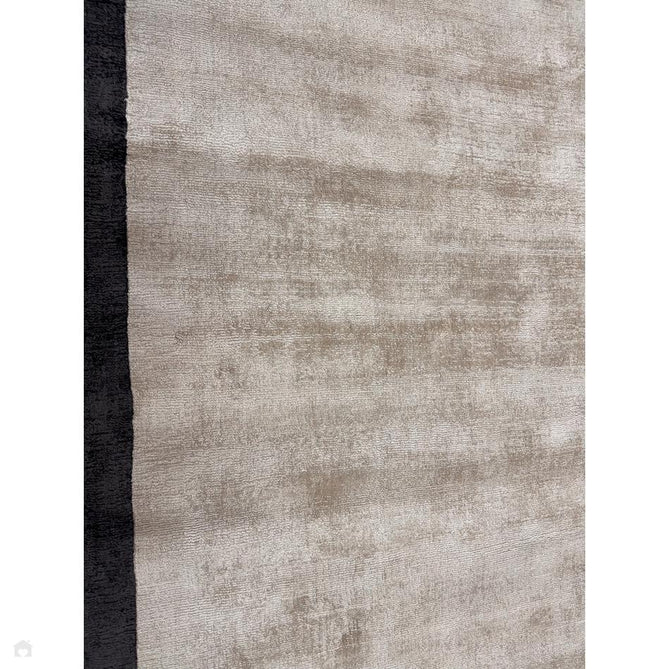 Blade Slim Border Modern Plain Distressed Tonal Metallic Shimmer Hand-Woven Soft Textured Tip Sheared Loop Pile Silky Viscose Flatweave Putty/Charcoal Border Rug-Asiatic Carpets-Rug Love - The Most Loved Rug Store