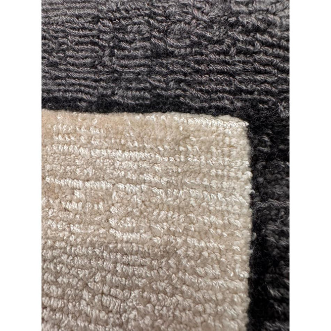 Blade Slim Border Modern Plain Distressed Tonal Metallic Shimmer Hand-Woven Soft Textured Tip Sheared Loop Pile Silky Viscose Flatweave Putty/Silver Border Rug-Asiatic Carpets-Rug Love - The Most Loved Rug Store