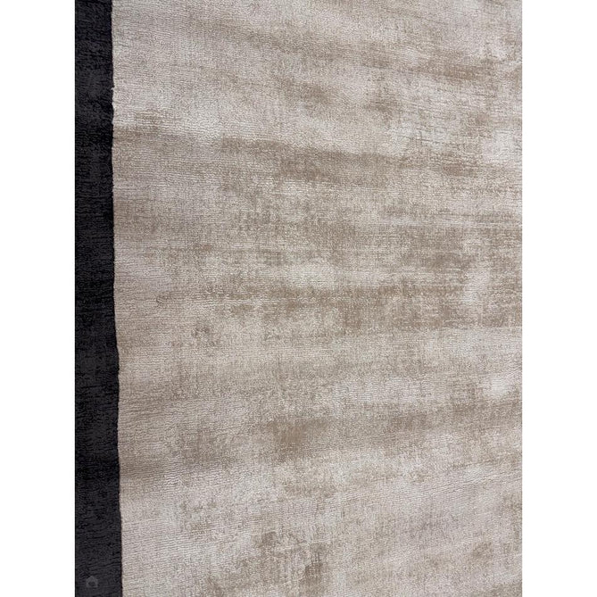 Blade Slim Border Modern Plain Distressed Tonal Metallic Shimmer Hand-Woven Soft Textured Tip Sheared Loop Pile Silky Viscose Flatweave Putty/Silver Border Rug-Asiatic Carpets-Rug Love - The Most Loved Rug Store