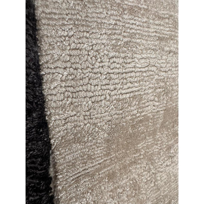 Blade Slim Border Modern Plain Distressed Tonal Metallic Shimmer Hand-Woven Soft Textured Tip Sheared Loop Pile Silky Viscose Flatweave Putty/Silver Border Rug-Asiatic Carpets-Rug Love - The Most Loved Rug Store