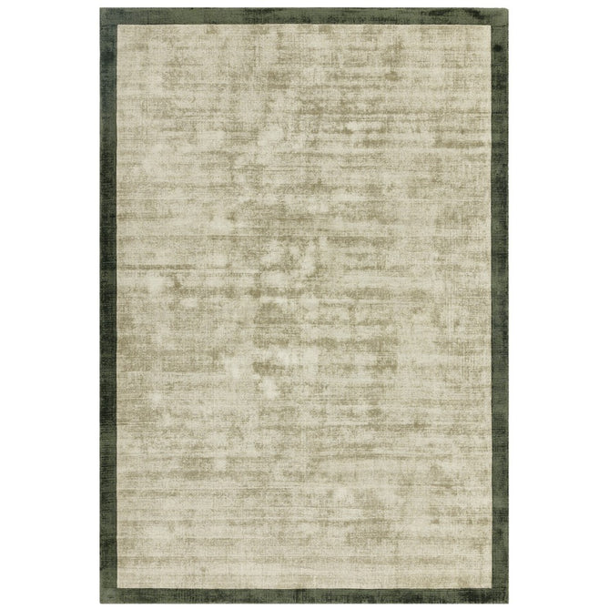 Blade Slim Border Modern Plain Distressed Tonal Metallic Shimmer Hand-Woven Soft Textured Tip Sheared Loop Pile Silky Viscose Flatweave Sage/Olive Green Border Rug-Asiatic Carpets-Rug Love - The Most Loved Rug Store