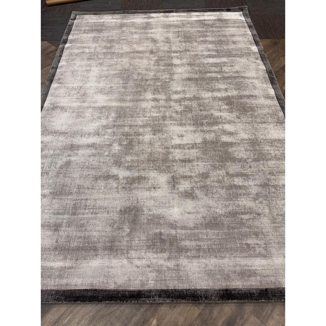 Blade Slim Border Modern Plain Distressed Tonal Metallic Shimmer Hand-Woven Soft Textured Tip Sheared Loop Pile Silky Viscose Flatweave Silver/Grey Border Rug-Asiatic Carpets-Rug Love - The Most Loved Rug Store