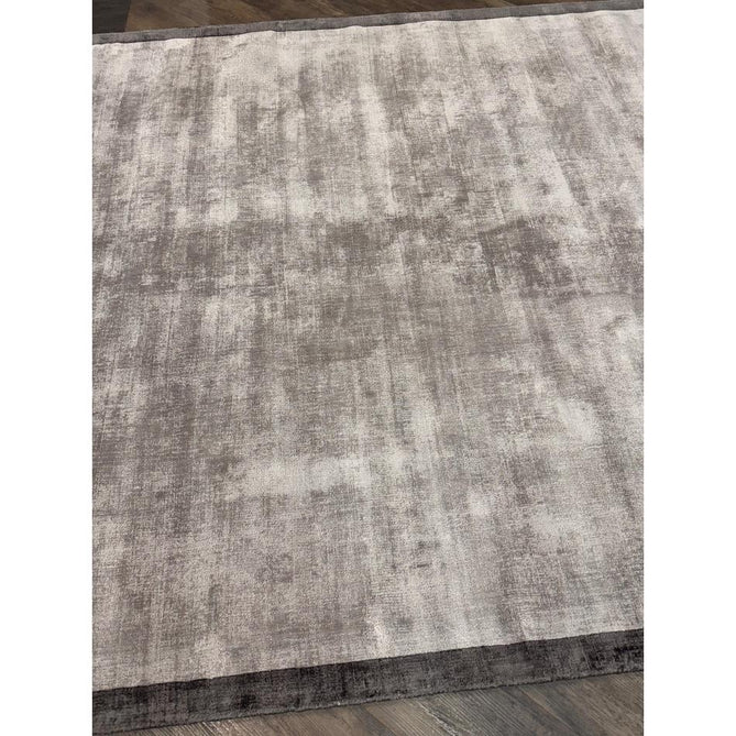 Blade Slim Border Modern Plain Distressed Tonal Metallic Shimmer Hand-Woven Soft Textured Tip Sheared Loop Pile Silky Viscose Flatweave Silver/Grey Border Rug-Asiatic Carpets-Rug Love - The Most Loved Rug Store