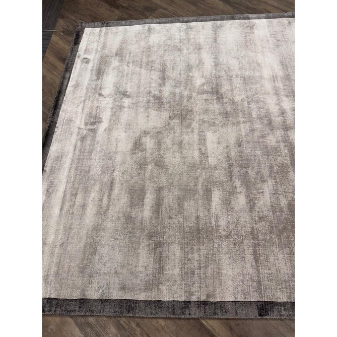 Blade Slim Border Modern Plain Distressed Tonal Metallic Shimmer Hand-Woven Soft Textured Tip Sheared Loop Pile Silky Viscose Flatweave Silver/Grey Border Rug-Asiatic Carpets-Rug Love - The Most Loved Rug Store