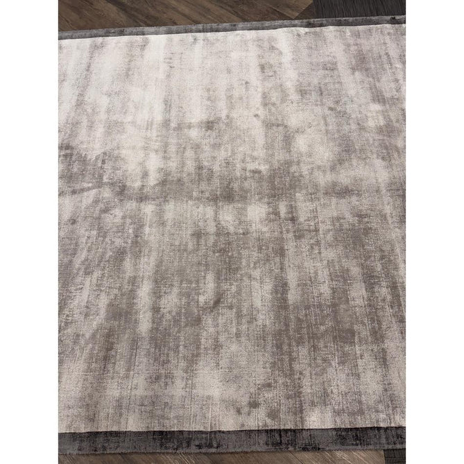 Blade Slim Border Modern Plain Distressed Tonal Metallic Shimmer Hand-Woven Soft Textured Tip Sheared Loop Pile Silky Viscose Flatweave Silver/Grey Border Rug-Asiatic Carpets-Rug Love - The Most Loved Rug Store