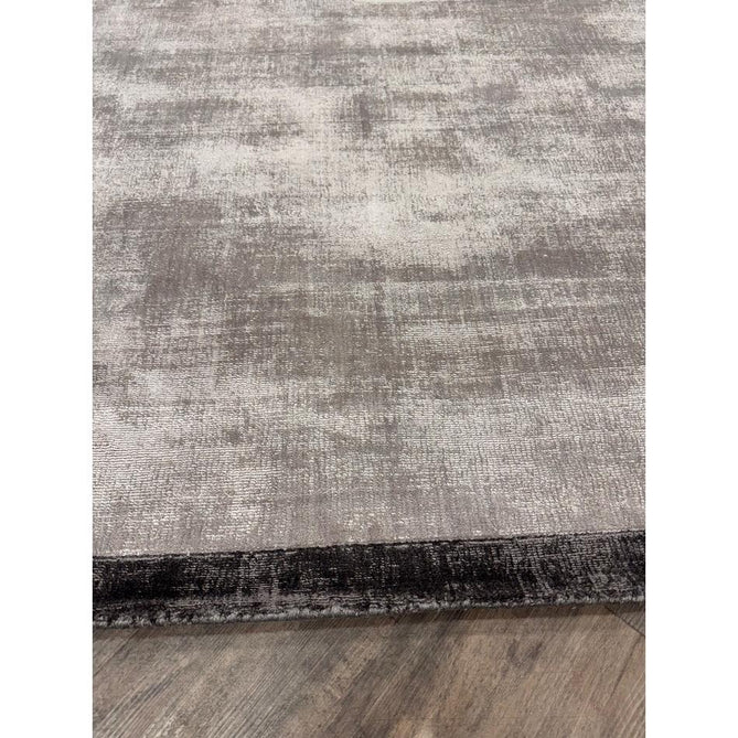 Blade Slim Border Modern Plain Distressed Tonal Metallic Shimmer Hand-Woven Soft Textured Tip Sheared Loop Pile Silky Viscose Flatweave Silver/Grey Border Rug-Asiatic Carpets-Rug Love - The Most Loved Rug Store