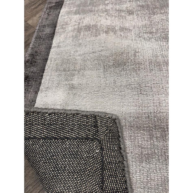 Blade Slim Border Modern Plain Distressed Tonal Metallic Shimmer Hand-Woven Soft Textured Tip Sheared Loop Pile Silky Viscose Flatweave Silver/Grey Border Rug-Asiatic Carpets-Rug Love - The Most Loved Rug Store