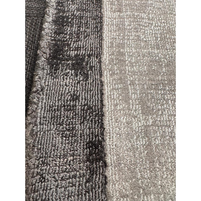 Blade Slim Border Modern Plain Distressed Tonal Metallic Shimmer Hand-Woven Soft Textured Tip Sheared Loop Pile Silky Viscose Flatweave Silver/Grey Border Rug-Asiatic Carpets-Rug Love - The Most Loved Rug Store