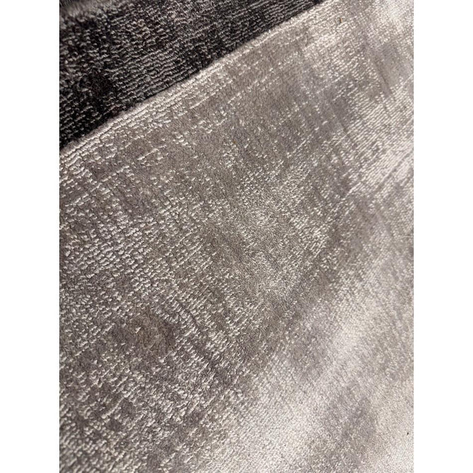 Blade Slim Border Modern Plain Distressed Tonal Metallic Shimmer Hand-Woven Soft Textured Tip Sheared Loop Pile Silky Viscose Flatweave Silver/Grey Border Rug-Asiatic Carpets-Rug Love - The Most Loved Rug Store