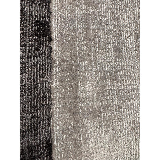 Blade Slim Border Modern Plain Distressed Tonal Metallic Shimmer Hand-Woven Soft Textured Tip Sheared Loop Pile Silky Viscose Flatweave Silver/Grey Border Rug-Asiatic Carpets-Rug Love - The Most Loved Rug Store