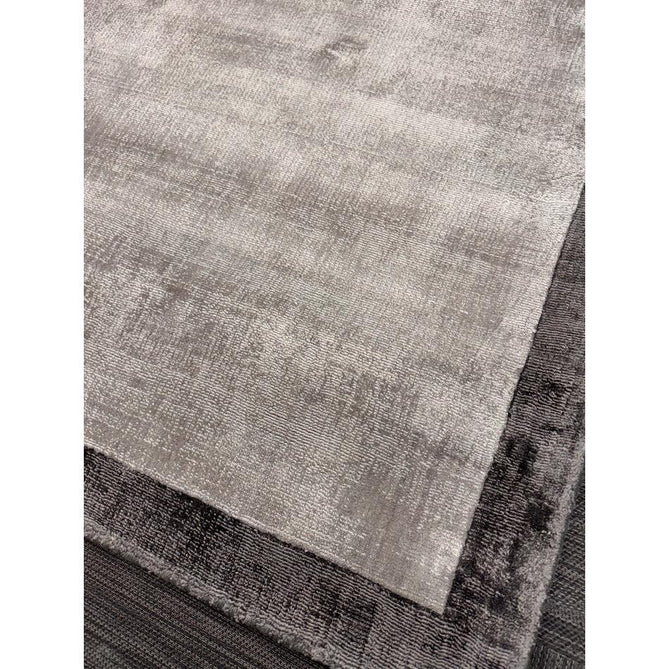 Blade Slim Border Modern Plain Distressed Tonal Metallic Shimmer Hand-Woven Soft Textured Tip Sheared Loop Pile Silky Viscose Flatweave Silver/Grey Border Rug-Asiatic Carpets-Rug Love - The Most Loved Rug Store