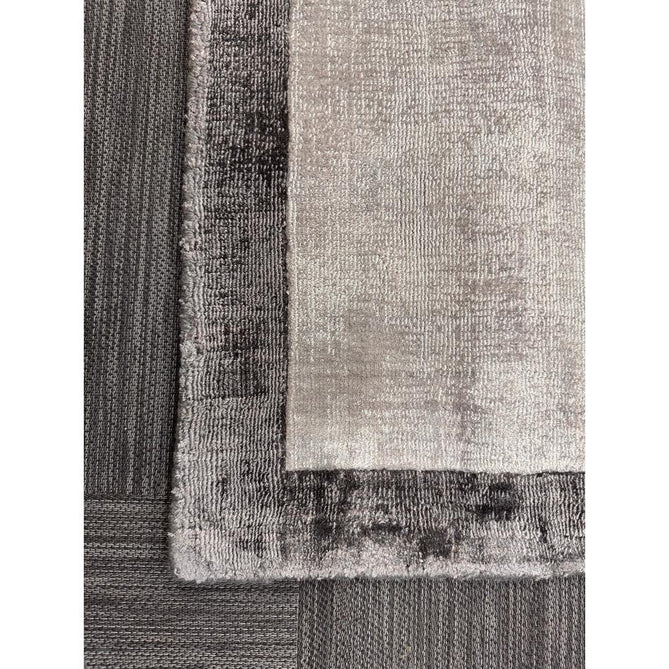 Blade Slim Border Modern Plain Distressed Tonal Metallic Shimmer Hand-Woven Soft Textured Tip Sheared Loop Pile Silky Viscose Flatweave Silver/Grey Border Rug-Asiatic Carpets-Rug Love - The Most Loved Rug Store
