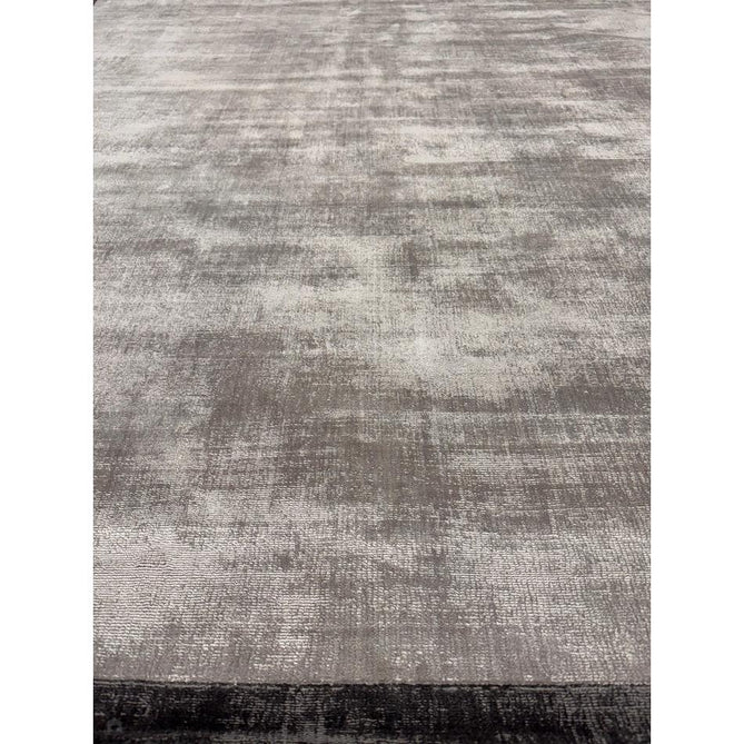 Blade Slim Border Modern Plain Distressed Tonal Metallic Shimmer Hand-Woven Soft Textured Tip Sheared Loop Pile Silky Viscose Flatweave Silver/Grey Border Rug-Asiatic Carpets-Rug Love - The Most Loved Rug Store
