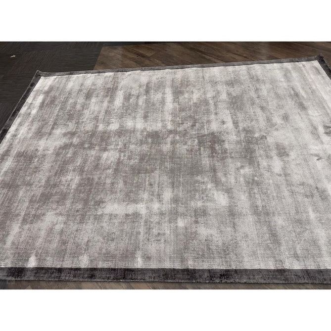 Blade Slim Border Modern Plain Distressed Tonal Metallic Shimmer Hand-Woven Soft Textured Tip Sheared Loop Pile Silky Viscose Flatweave Silver/Grey Border Rug-Asiatic Carpets-Rug Love - The Most Loved Rug Store