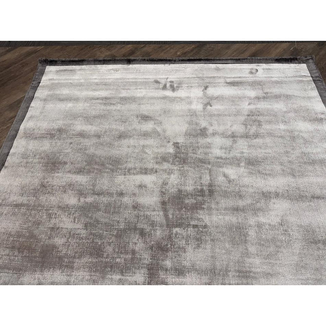 Blade Slim Border Modern Plain Distressed Tonal Metallic Shimmer Hand-Woven Soft Textured Tip Sheared Loop Pile Silky Viscose Flatweave Silver/Grey Border Rug-Asiatic Carpets-Rug Love - The Most Loved Rug Store