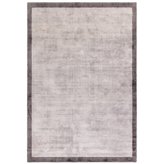 Blade Slim Border Modern Plain Distressed Tonal Metallic Shimmer Hand-Woven Soft Textured Tip Sheared Loop Pile Silky Viscose Flatweave Silver/Grey Border Rug-Asiatic Carpets-Rug Love - The Most Loved Rug Store
