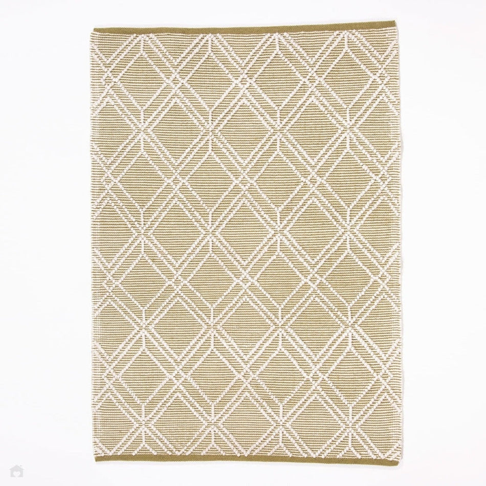On Sale Blenheim Diamond Olive Green Flatweave InOutdoor Rug Lowest Price £129 At Rug Love