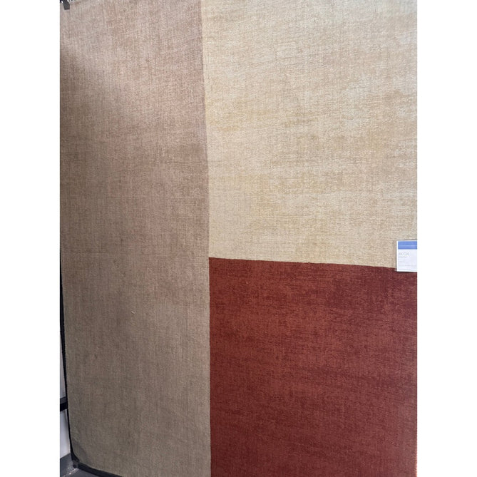 Blox Modern Plain Geometric Colour Block Hand-Woven Textured Low Profile Sheared Wool Loop Pile Copper/Beige/Cream Rug-Asiatic Carpets-Rug Love - The Most Loved Rug Store