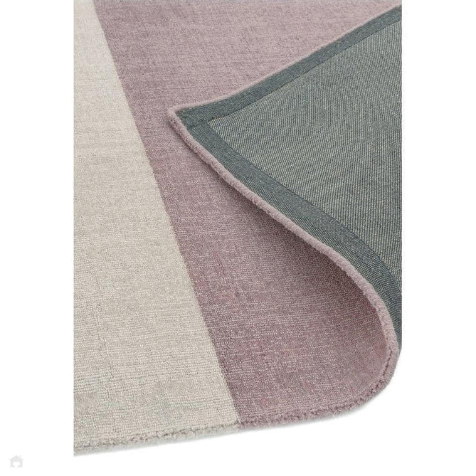 Blox Modern Plain Geometric Colour Block Hand-Woven Textured Low Profile Sheared Wool Loop Pile Heather/Purple/Grey Rug-Asiatic Carpets-Rug Love - The Most Loved Rug Store