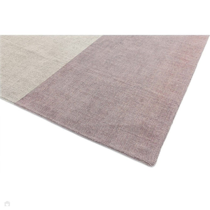 Blox Modern Plain Geometric Colour Block Hand-Woven Textured Low Profile Sheared Wool Loop Pile Heather/Purple/Grey Rug-Asiatic Carpets-Rug Love - The Most Loved Rug Store