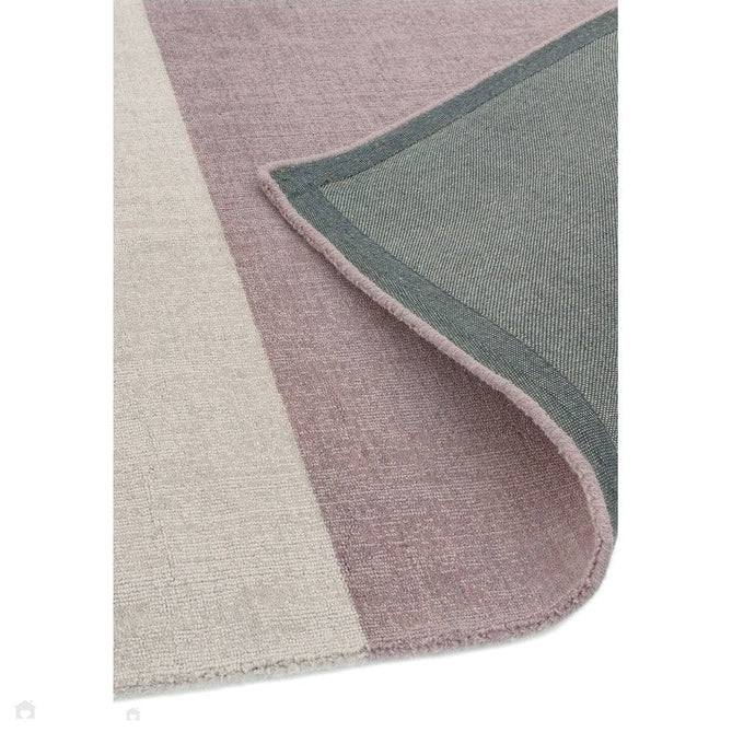 Blox Modern Plain Geometric Colour Block Hand-Woven Textured Low Profile Sheared Wool Loop Pile Heather/Purple/Grey Rug-Asiatic Carpets-Rug Love - The Most Loved Rug Store