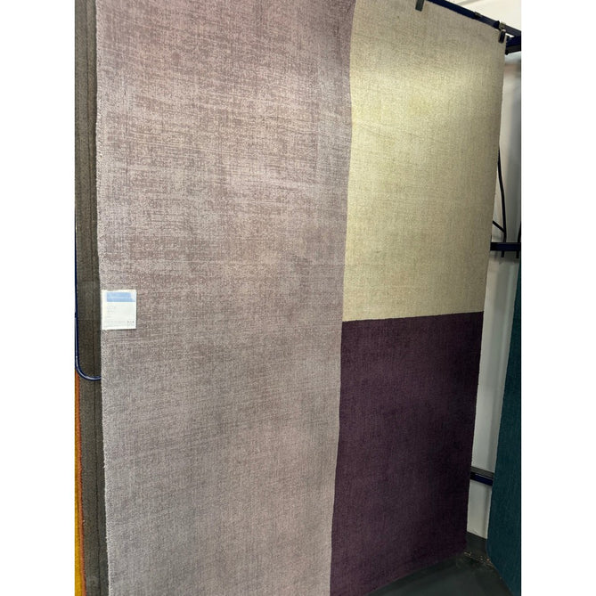 Blox Modern Plain Geometric Colour Block Hand-Woven Textured Low Profile Sheared Wool Loop Pile Heather/Purple/Grey Rug-Asiatic Carpets-Rug Love - The Most Loved Rug Store