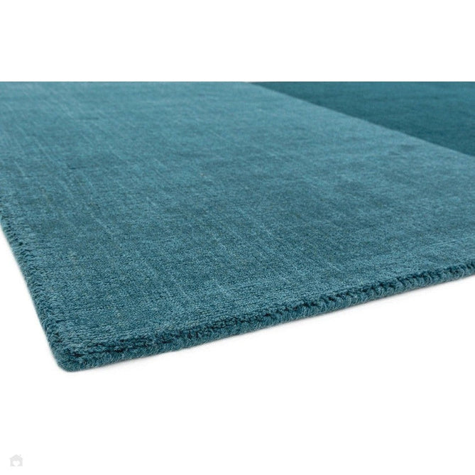 Blox Modern Plain Geometric Colour Block Hand-Woven Textured Low Profile Sheared Wool Loop Pile Teal/Grey Rug-Asiatic Carpets-Rug Love - The Most Loved Rug Store