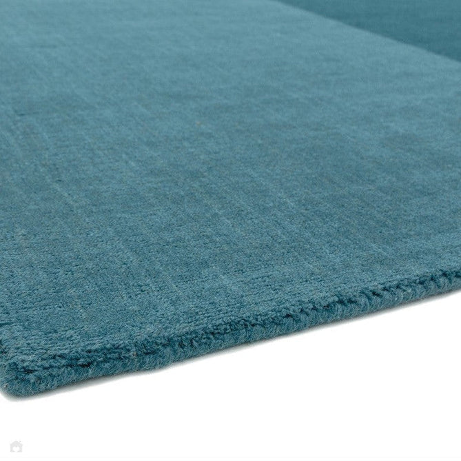 Blox Modern Plain Geometric Colour Block Hand-Woven Textured Low Profile Sheared Wool Loop Pile Teal/Grey Rug-Asiatic Carpets-Rug Love - The Most Loved Rug Store