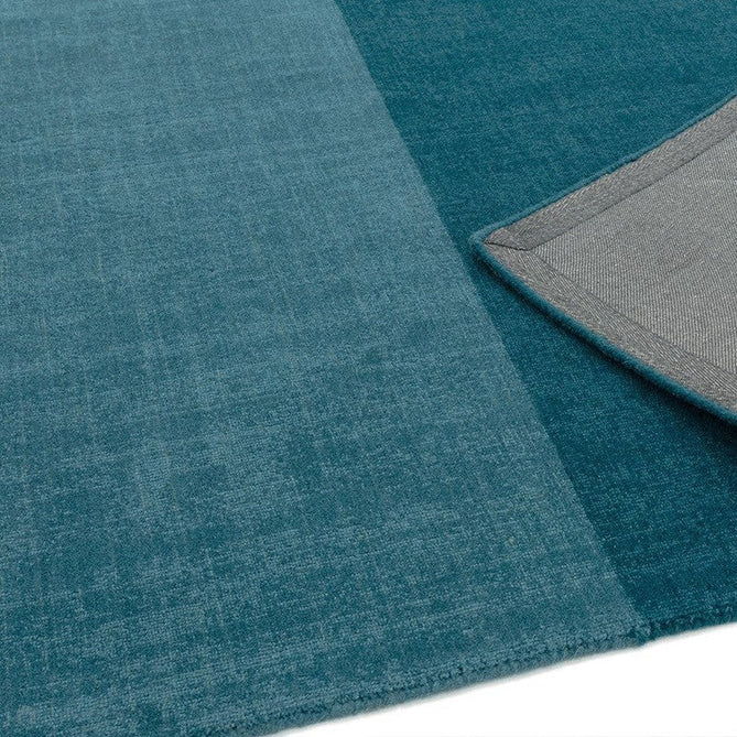Blox Modern Plain Geometric Colour Block Hand-Woven Textured Low Profile Sheared Wool Loop Pile Teal/Grey Rug-Asiatic Carpets-Rug Love - The Most Loved Rug Store