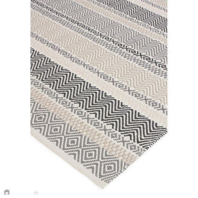 Boardwalk Modern Striped Hand-Woven Durable Stain-Resistant Weatherproof Flatweave In-Outdoor Charcoal/Grey/Taupe/Cream/Multicolour Rug-Asiatic Carpets-Rug Love - The Most Loved Rug Store