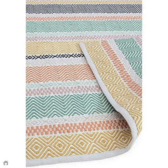 Boardwalk Modern Striped Hand-Woven Durable Stain-Resistant Weatherproof Flatweave In-Outdoor Charcoal/Pink/Green/Orange/Yellow/Multicolour Rug-Asiatic Carpets-Rug Love - The Most Loved Rug Store