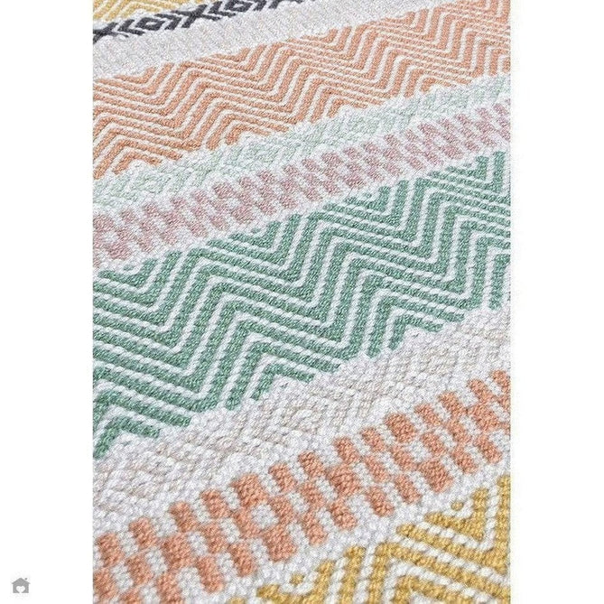 Boardwalk Modern Striped Hand-Woven Durable Stain-Resistant Weatherproof Flatweave In-Outdoor Charcoal/Pink/Green/Orange/Yellow/Multicolour Rug-Asiatic Carpets-Rug Love - The Most Loved Rug Store