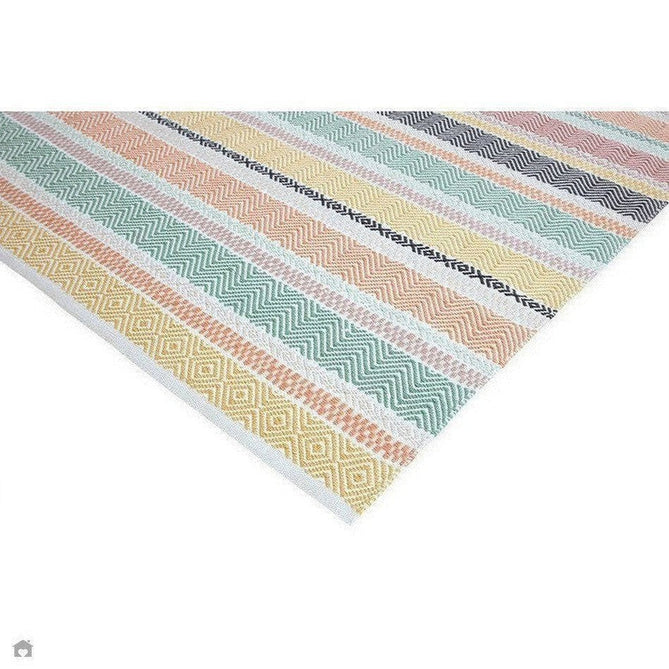 Boardwalk Modern Striped Hand-Woven Durable Stain-Resistant Weatherproof Flatweave In-Outdoor Charcoal/Pink/Green/Orange/Yellow/Multicolour Rug-Asiatic Carpets-Rug Love - The Most Loved Rug Store