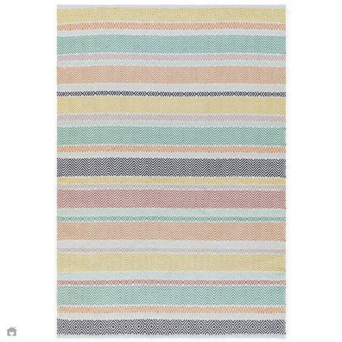 Boardwalk Modern Striped Hand-Woven Durable Stain-Resistant Weatherproof Flatweave In-Outdoor Charcoal/Pink/Green/Orange/Yellow/Multicolour Rug-Asiatic Carpets-Rug Love - The Most Loved Rug Store