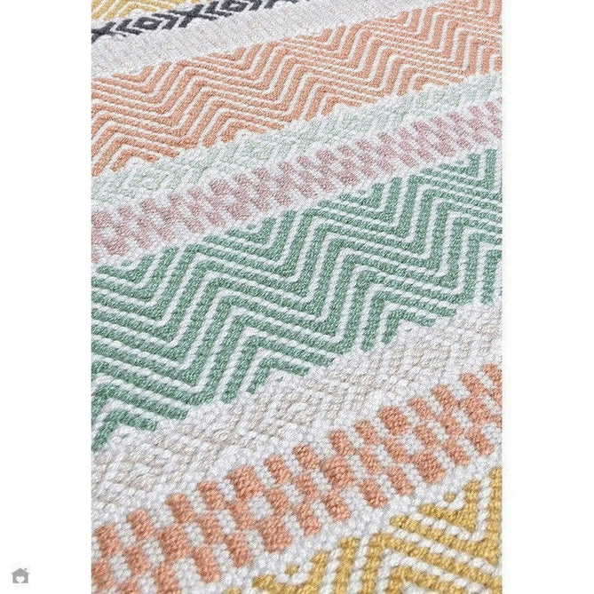 Boardwalk Modern Striped Hand-Woven Durable Stain-Resistant Weatherproof Flatweave In-Outdoor Charcoal/Pink/Green/Orange/Yellow/Multicolour Rug-Asiatic Carpets-Rug Love - The Most Loved Rug Store