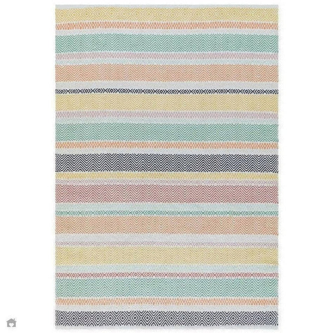 Boardwalk Modern Striped Hand-Woven Durable Stain-Resistant Weatherproof Flatweave In-Outdoor Charcoal/Pink/Green/Orange/Yellow/Multicolour Rug-Asiatic Carpets-Rug Love - The Most Loved Rug Store