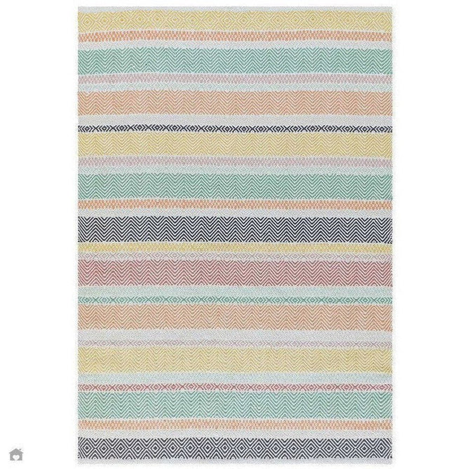 Boardwalk Modern Striped Hand-Woven Durable Stain-Resistant Weatherproof Flatweave In-Outdoor Charcoal/Pink/Green/Orange/Yellow/Multicolour Rug-Asiatic Carpets-Rug Love - The Most Loved Rug Store