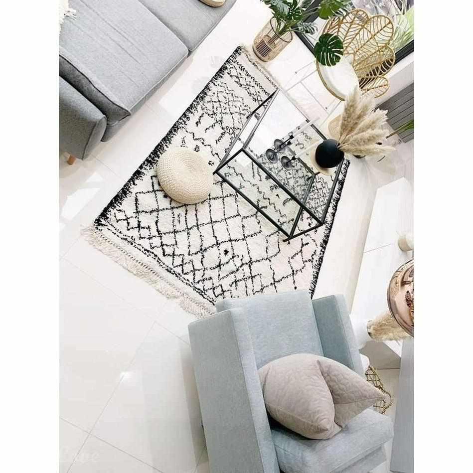 Boho 5402 White/Black Rug 120 x 170 cm Lowest Price £89.00 | Rug Love