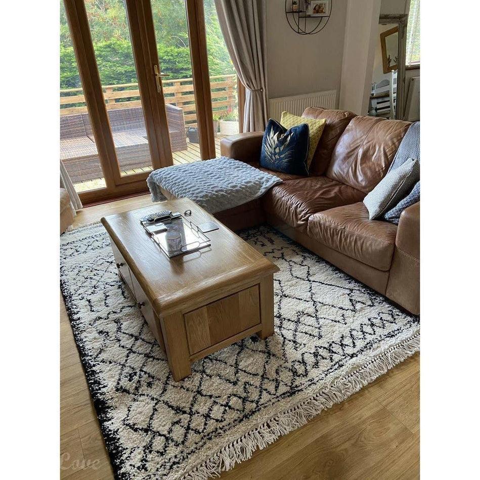 Boho 5402 White/Black Rug 120 x 170 cm Lowest Price £89.00 | Rug Love