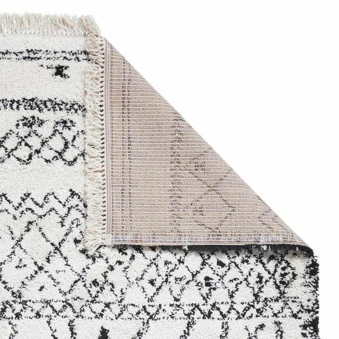 Boho 5402 Modern Moroccan Berber Soft Plush Shaggy White/Black Rug-Think Rugs-Rug Love - The Most Loved Rug Store