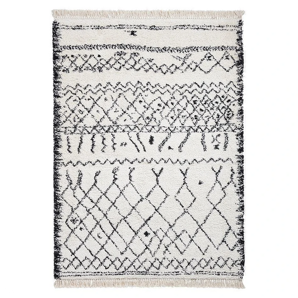 Boho 5402 White/Black Rug 160 x 230 cm Lowest Price £154.00 | Rug Love
